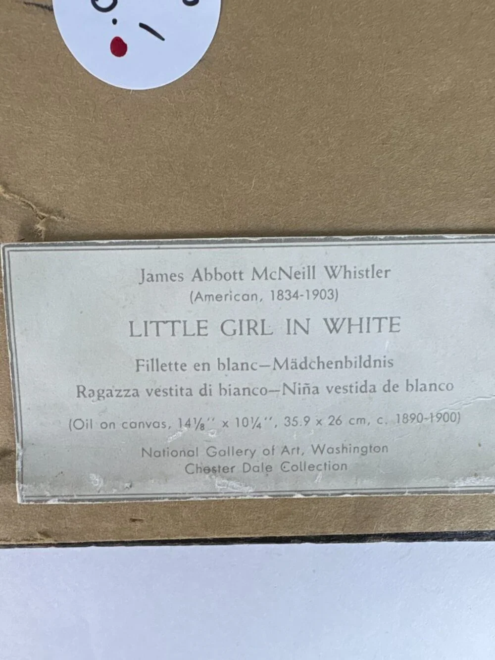 Vintage James Abbott McNeill Whistler Little Girl in White Framed Art Print